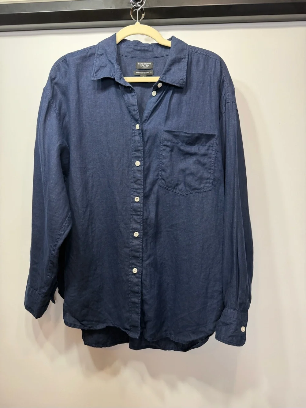J.Crew Baird McNutt Irish 100% Linen Étienne Oversized Shirt Blue LP